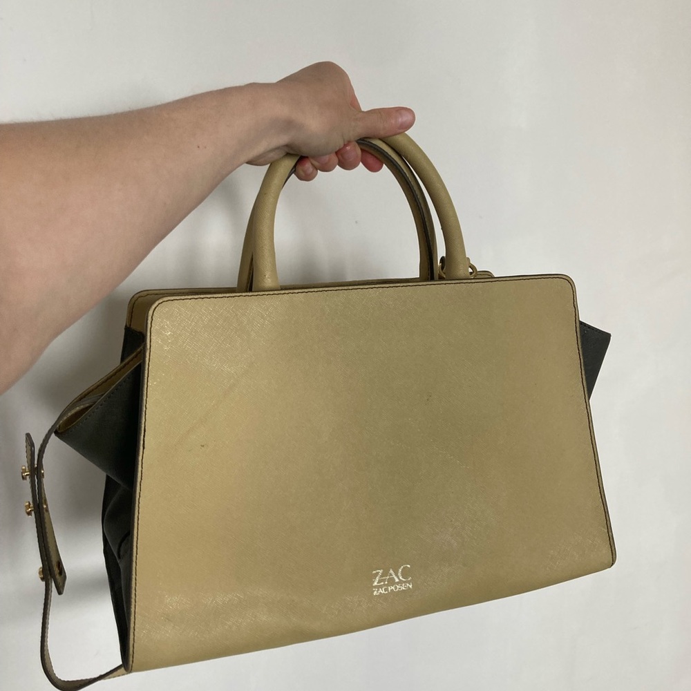 ZAC Zac Posen Tan Leather Handbag  pre owned